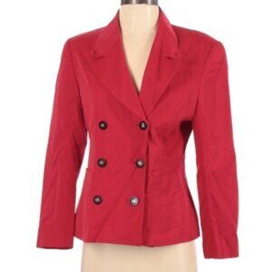 Final Price! Classique Entier Red Button Down Blazer Wool